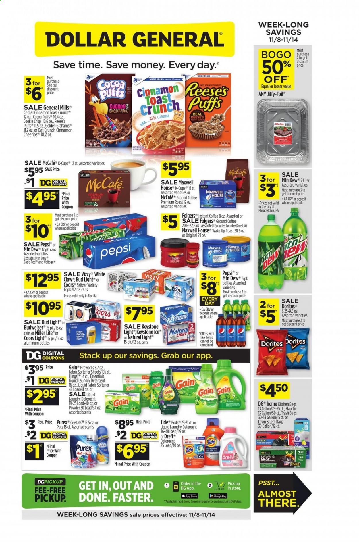 Dollar General (FL) Weekly Ad Flyer November 8 to November 14