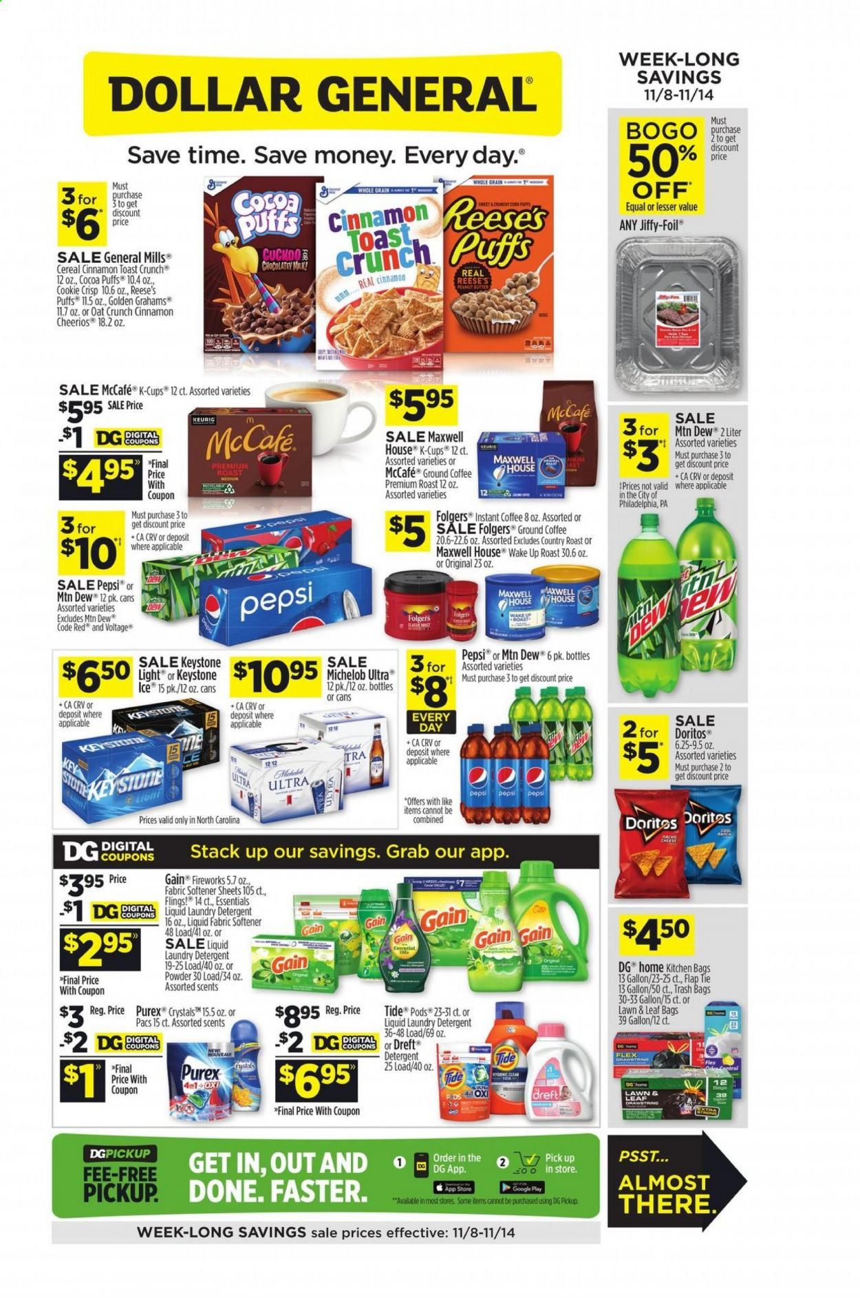 Dollar General (NC) Weekly Ad Flyer November 8 to November 14