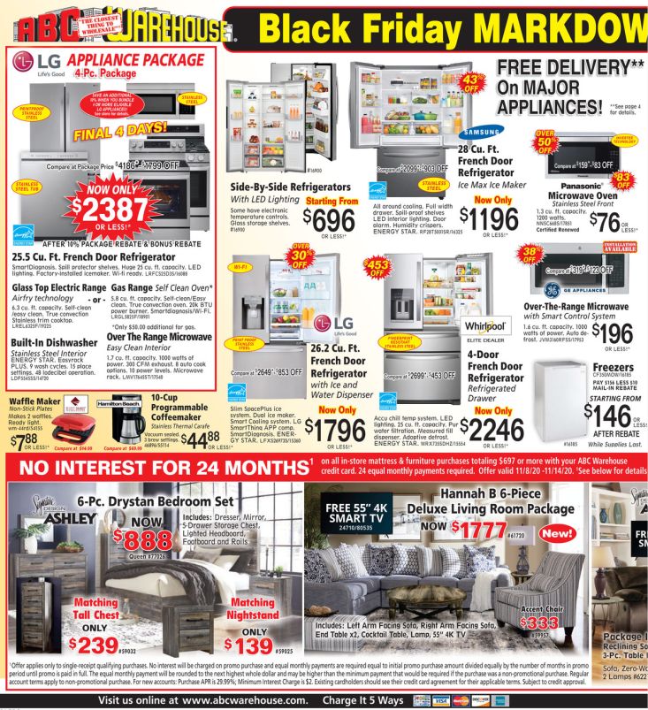 ABC Warehouse Weekly Ad Flyer November 8 to November 14