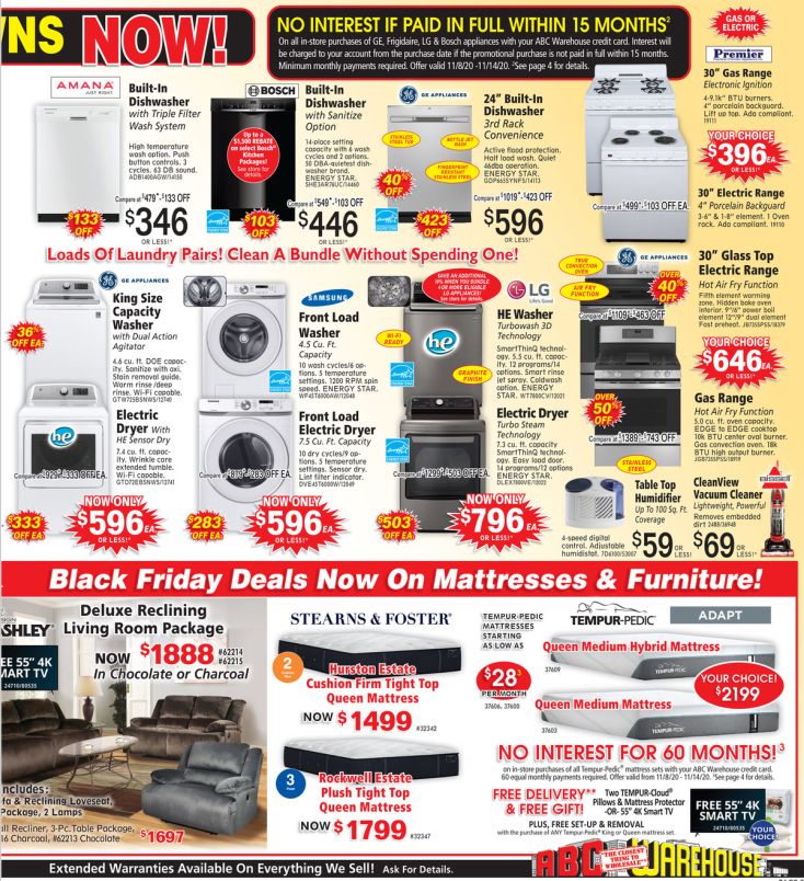 ABC Warehouse Weekly Ad Flyer November 8 to November 14