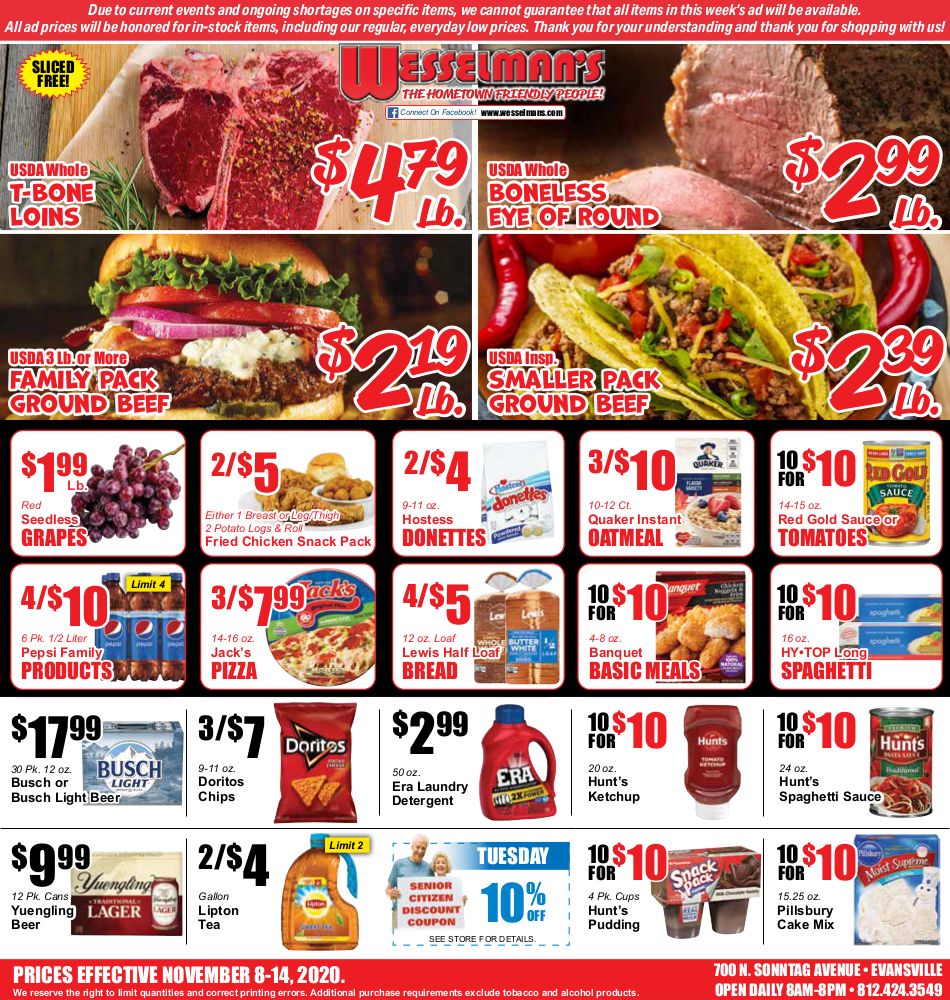 Wesselman's Weekly Ad Flyer November 8 to November 14