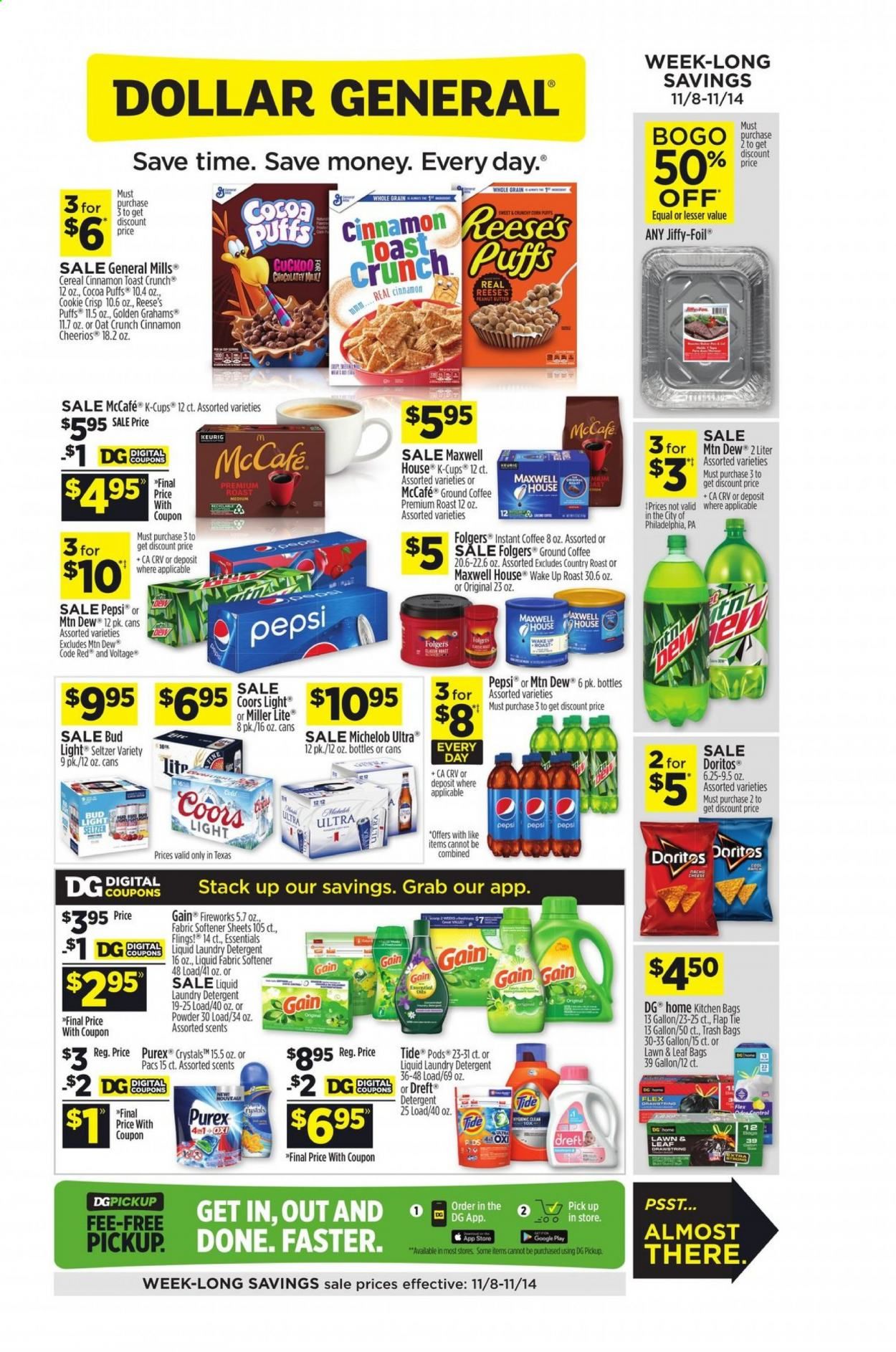 Dollar General (AL, TX) Weekly Ad Flyer November 8 to November 14