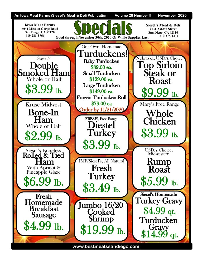 Iowa Meat Farms Monthly Ad Flyer November, 2020