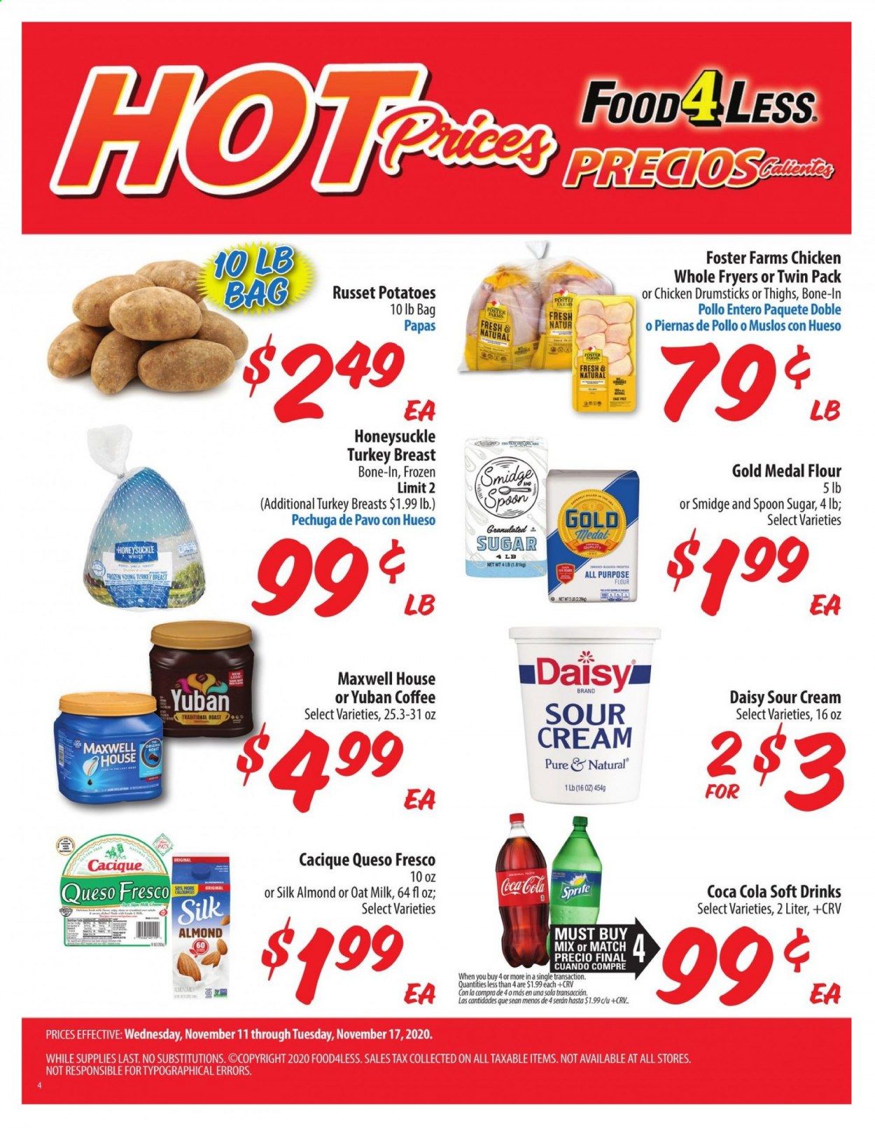 Food 4 Less (CA) Weekly Ad Flyer November 11 to November 17