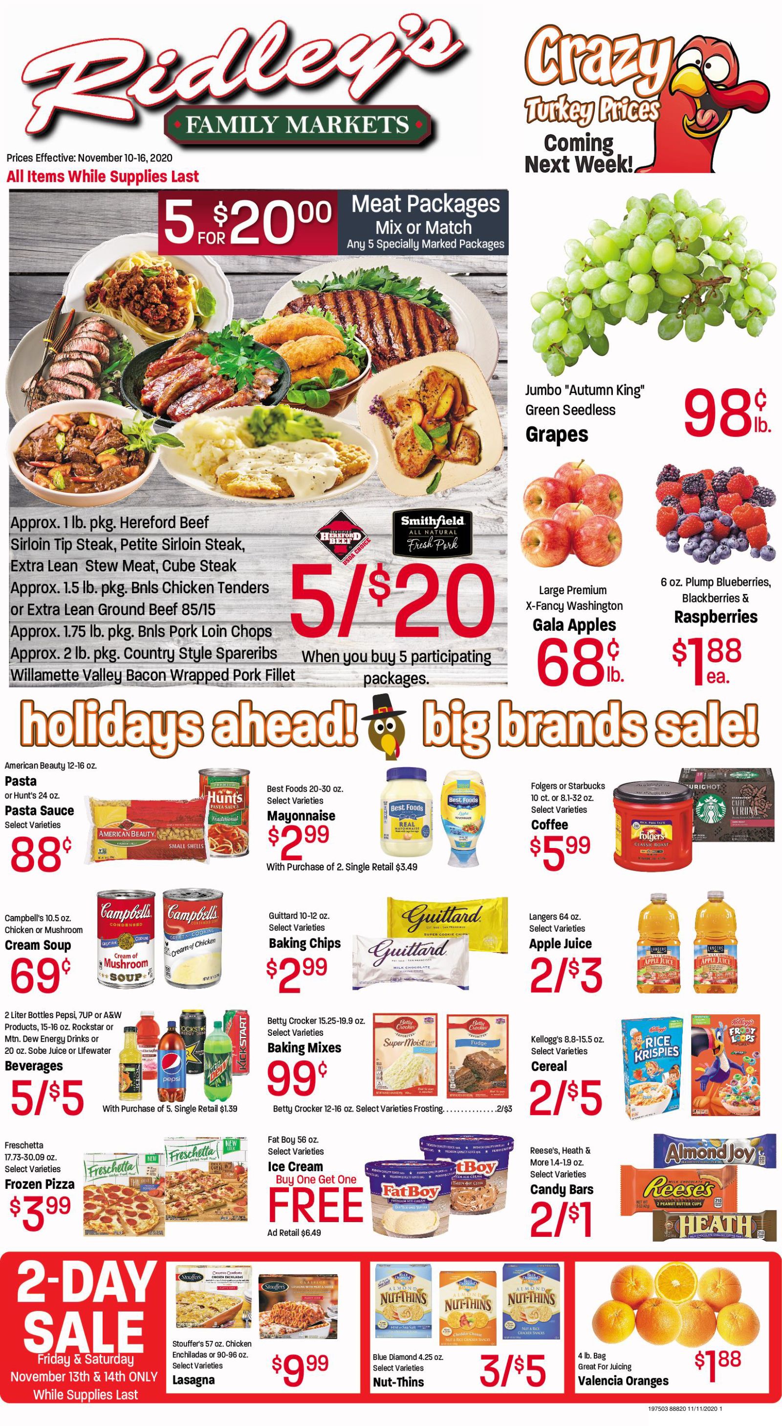 Ridley's Weekly Ad Flyer November 10 to November 16, 2020