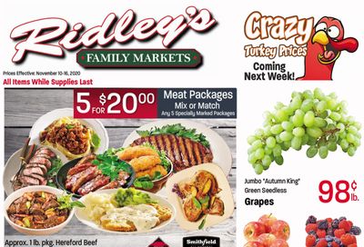 Ridley's Weekly Ad Flyer November 10 to November 16, 2020