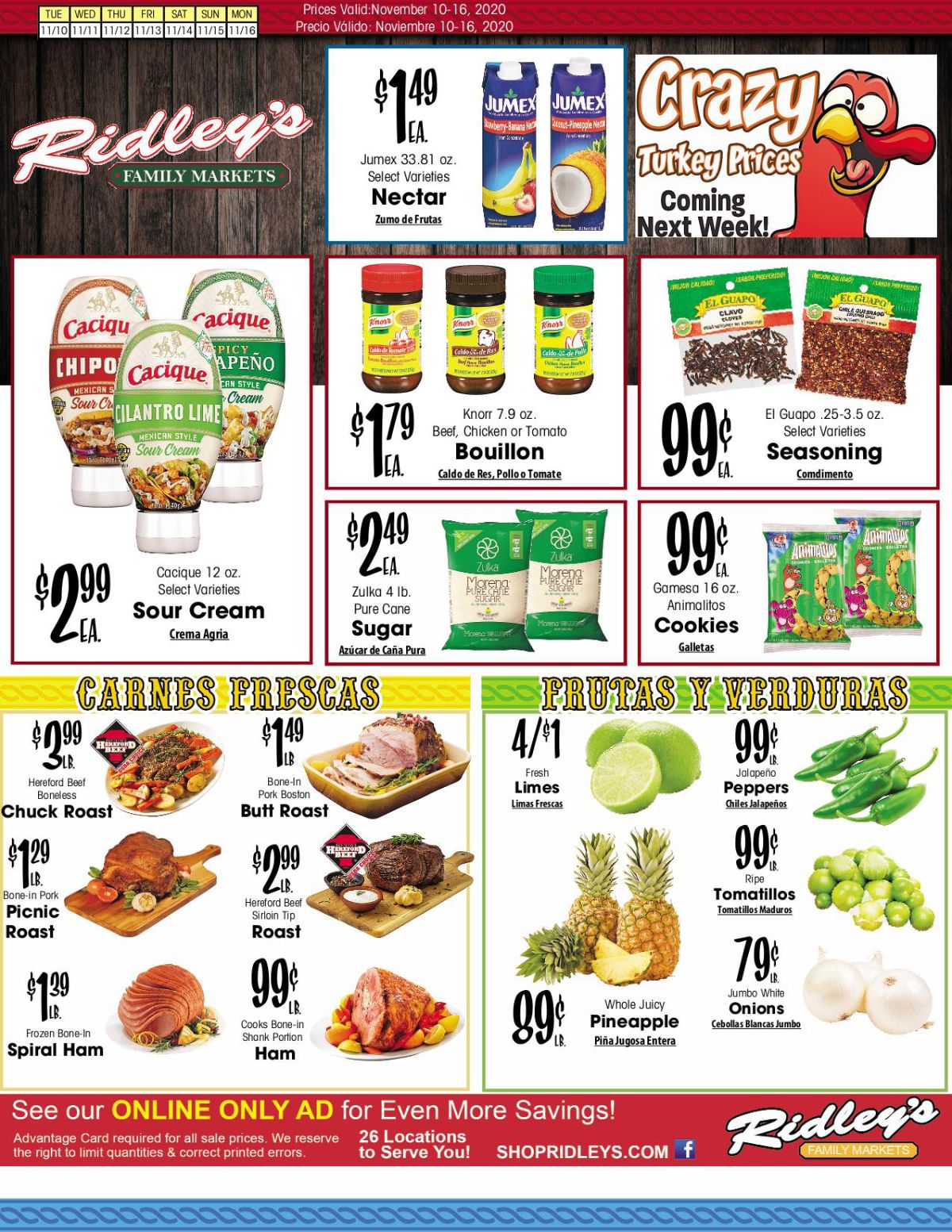 Ridley's Weekly Ad Flyer November 10 to November 16, 2020