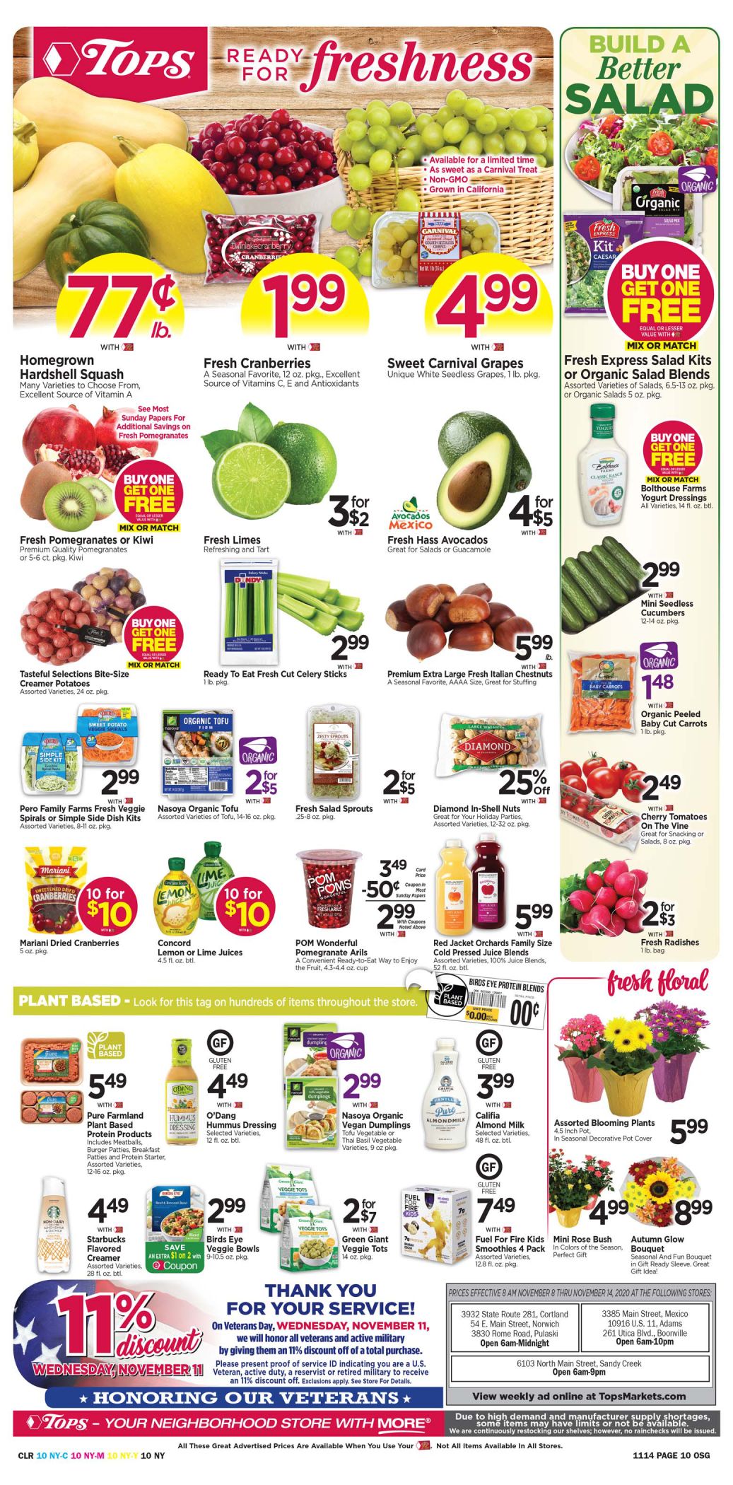 Tops Friendly Markets Weekly Ad Flyer November 10 to November 16, 2020