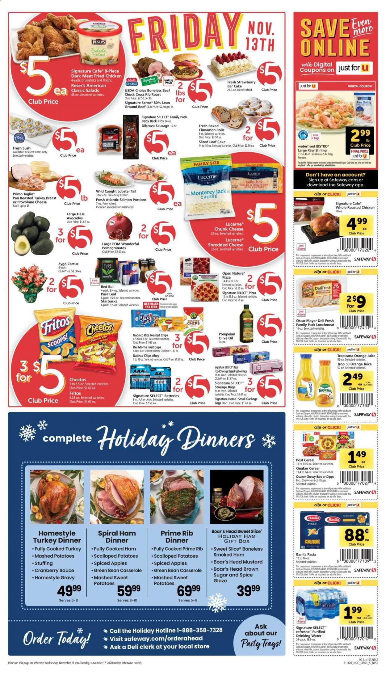 Safeway (AZ, CA, CO, HI, MD, NE, OR, VA, WA) Weekly Ad Flyer November 11 to November 17