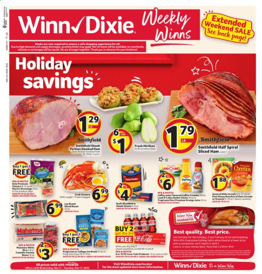 Winn Dixie (AL, FL, GA, LA, MS) Weekly Ad Flyer November 11 to November 17