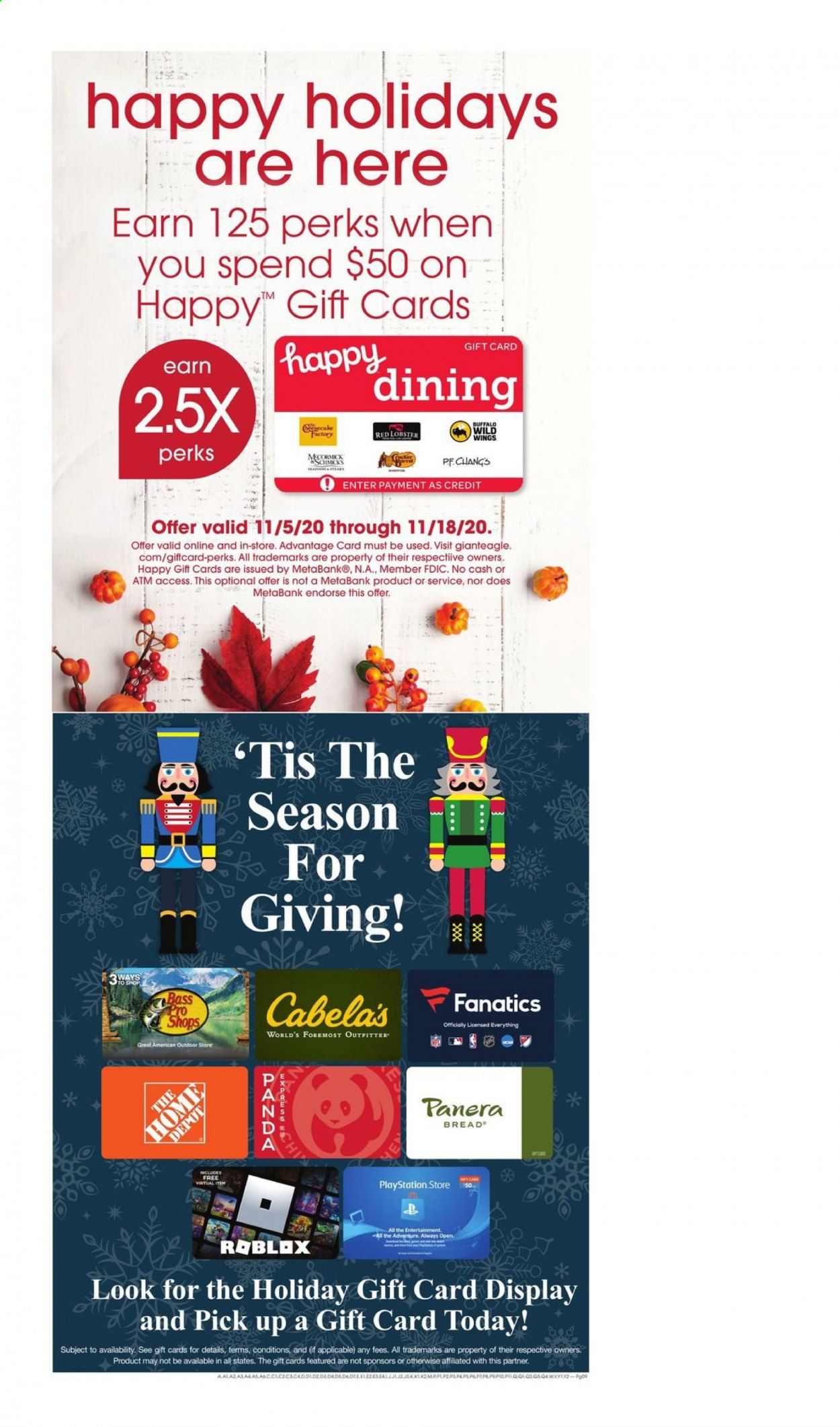 Giant Eagle (IN, MD, OH, PA, WV) Weekly Ad Flyer November 12 to November 18