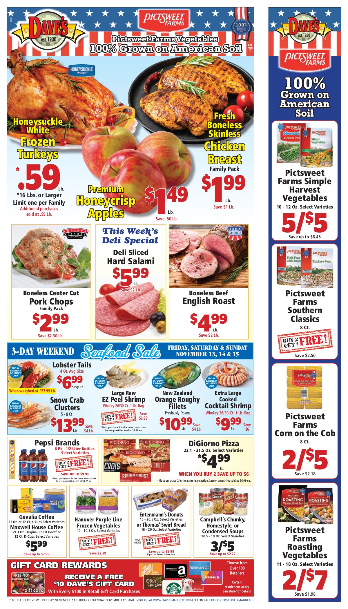 Dave's Markets Weekly Ad Flyer November 11 to November 17, 2020