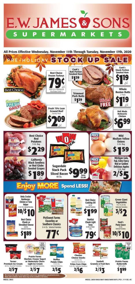 E.W. James & Sons Weekly Ad Flyer November 11 to November 17, 2020