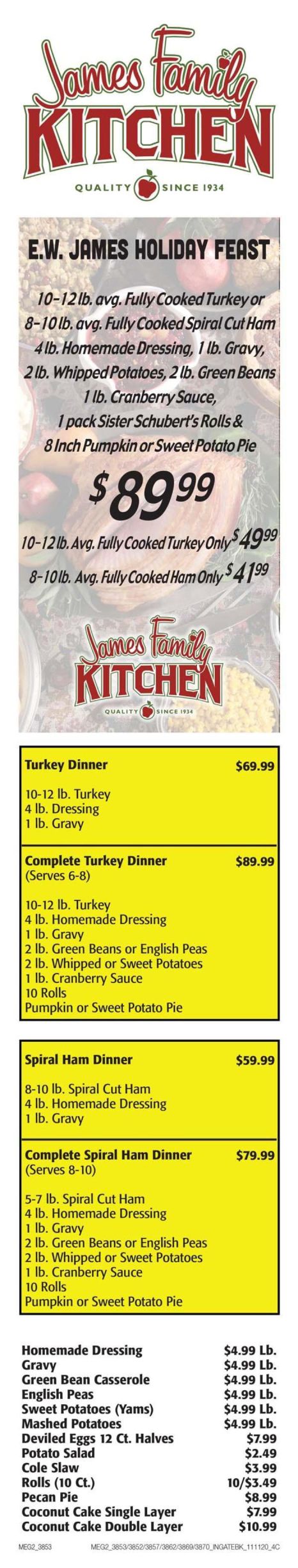 E.W. James & Sons Weekly Ad Flyer November 11 to November 17, 2020