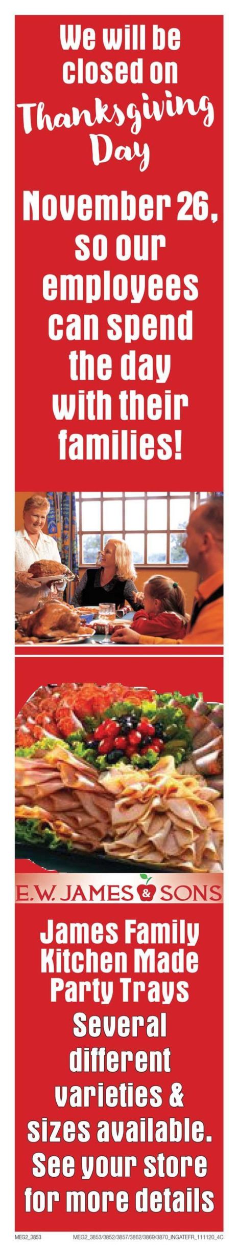 E.W. James & Sons Weekly Ad Flyer November 11 to November 17, 2020