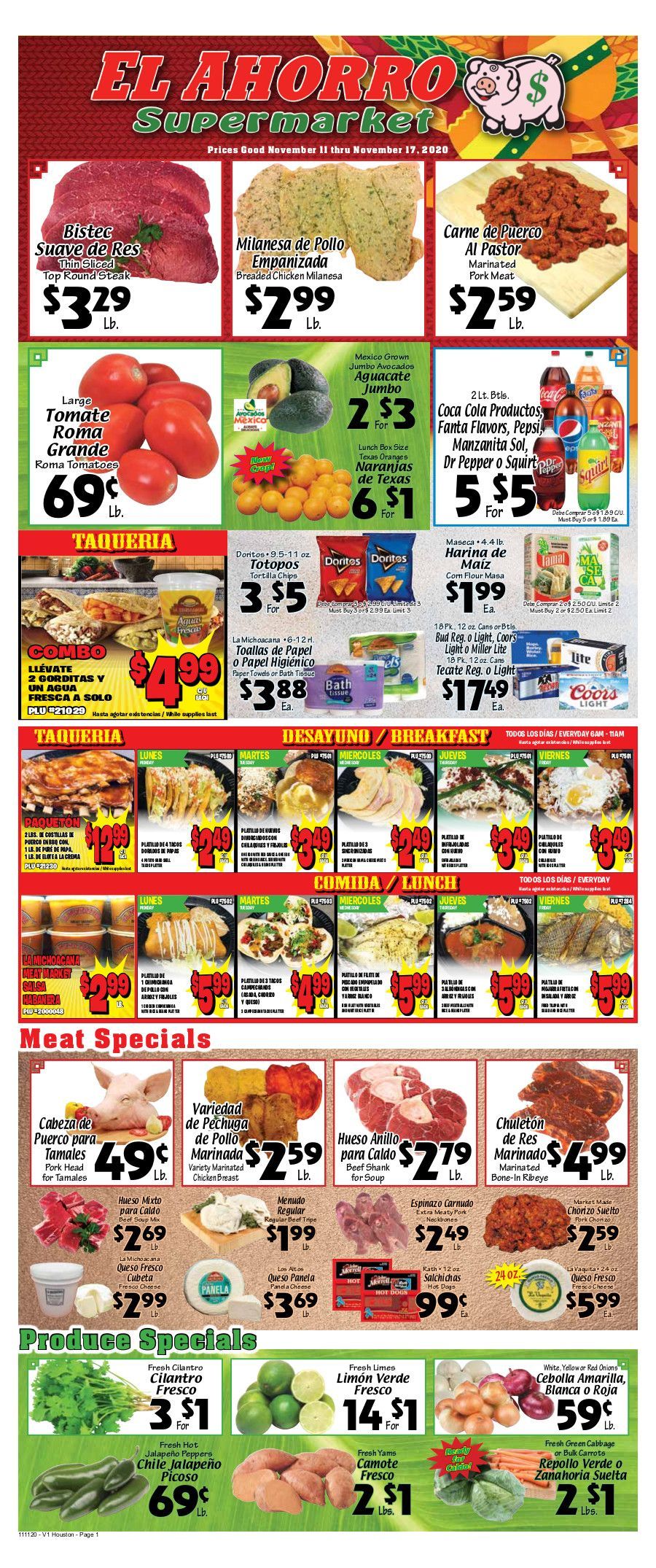 El Ahorro Supermarket Weekly Ad Flyer November 11 to November 17, 2020