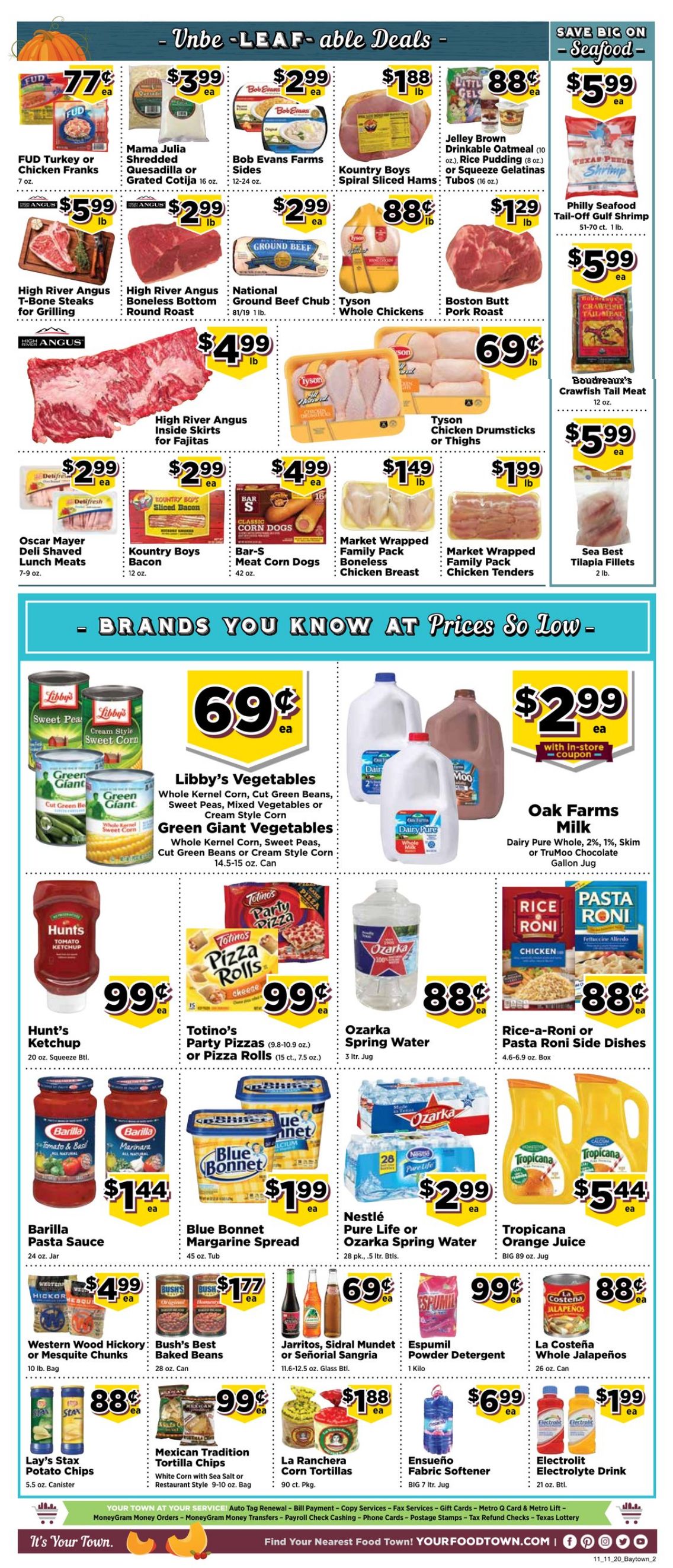 Food Town Weekly Ad Flyer November 11 to November 17, 2020
