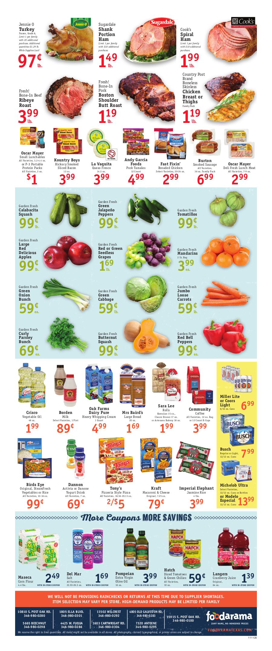 Foodarama Weekly Ad Flyer November 11 to November 17, 2020
