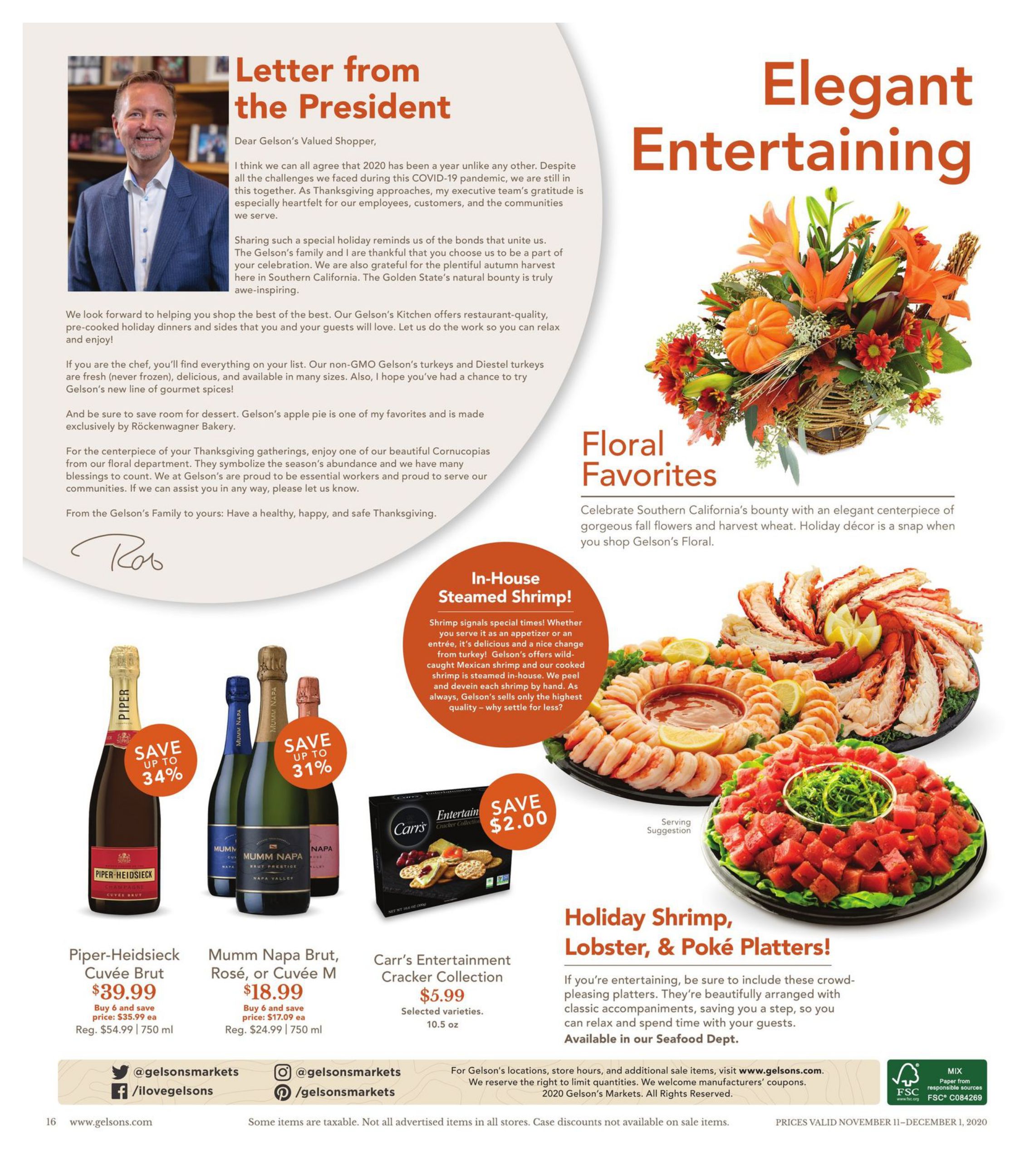 Gelson's Weekly Ad Flyer November 11 to November 17, 2020