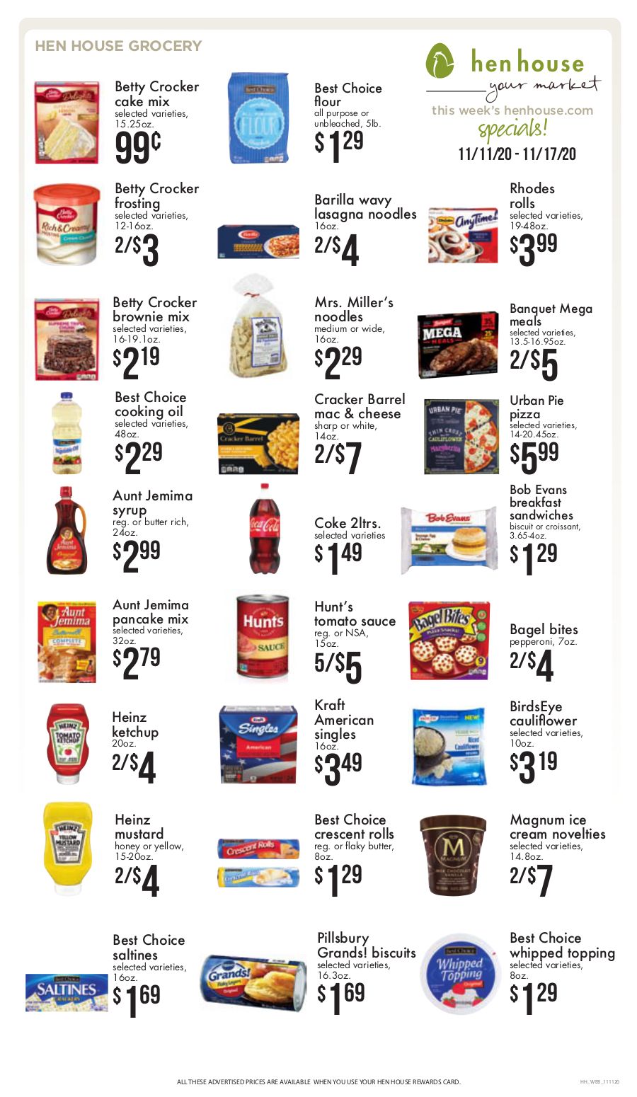 Hen House Weekly Ad Flyer November 11 to November 17, 2020