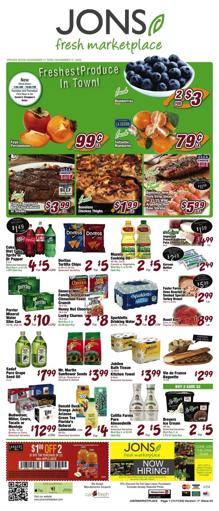 JONS Fresh Marketplace Weekly Ad Flyer November 11 to November 17, 2020