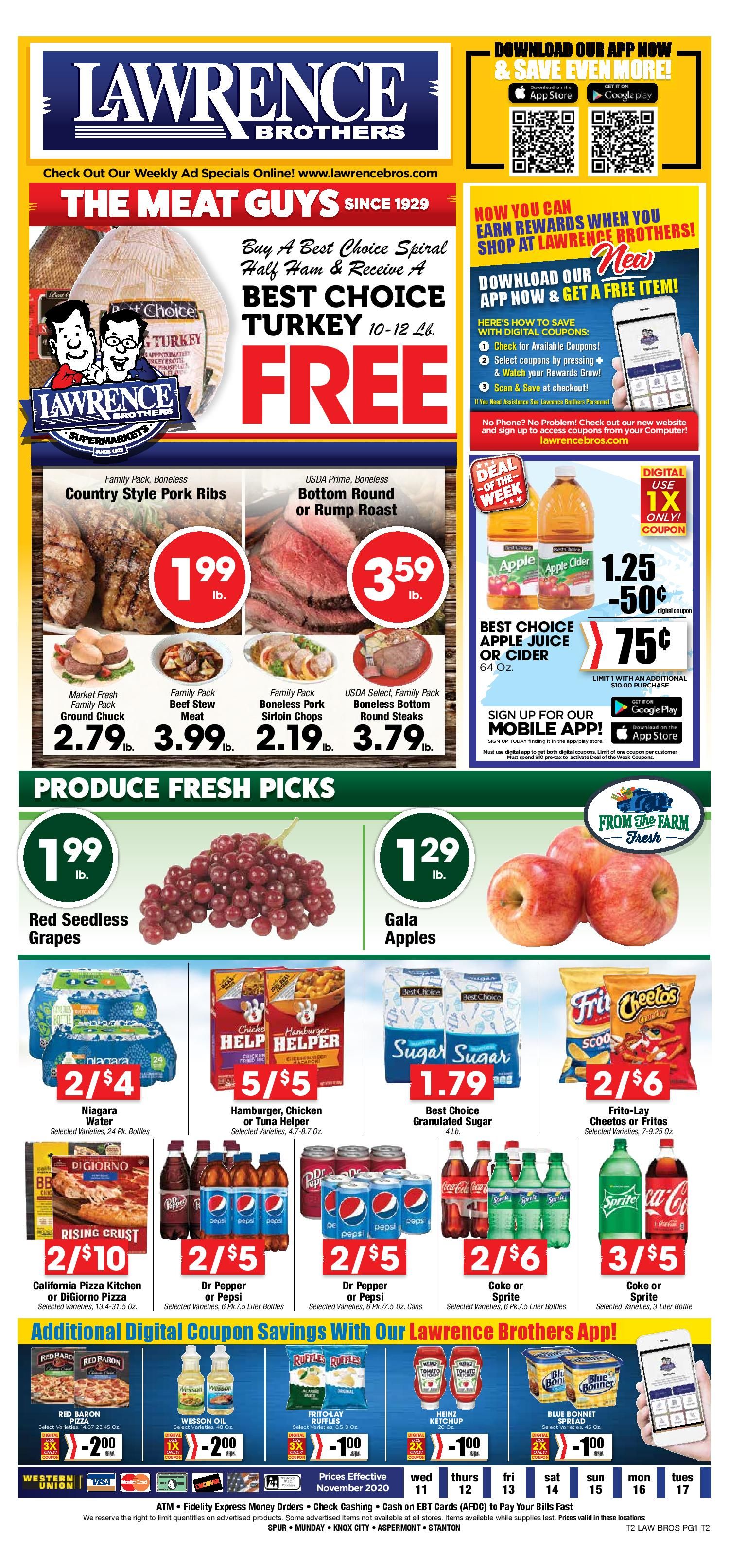 Lawrence Bros Weekly Ad Flyer November 11 to November 17, 2020