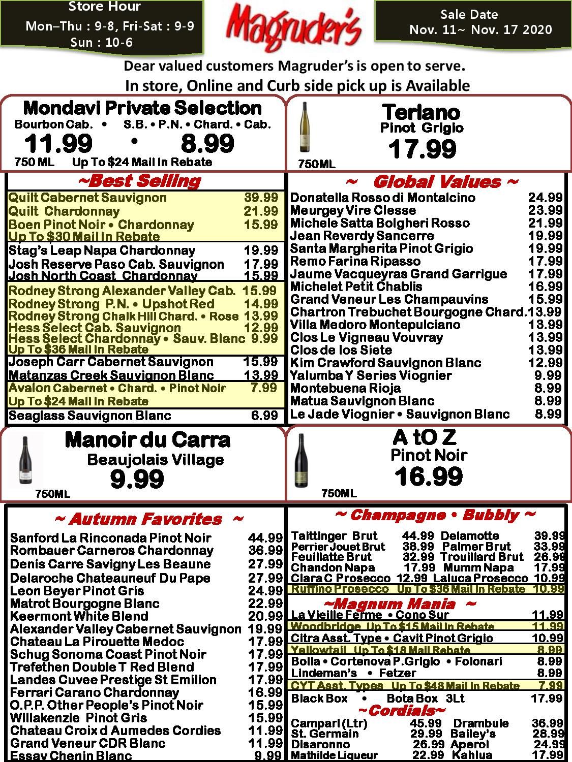 Magruder's Weekly Ad Flyer November 11 to November 17, 2020