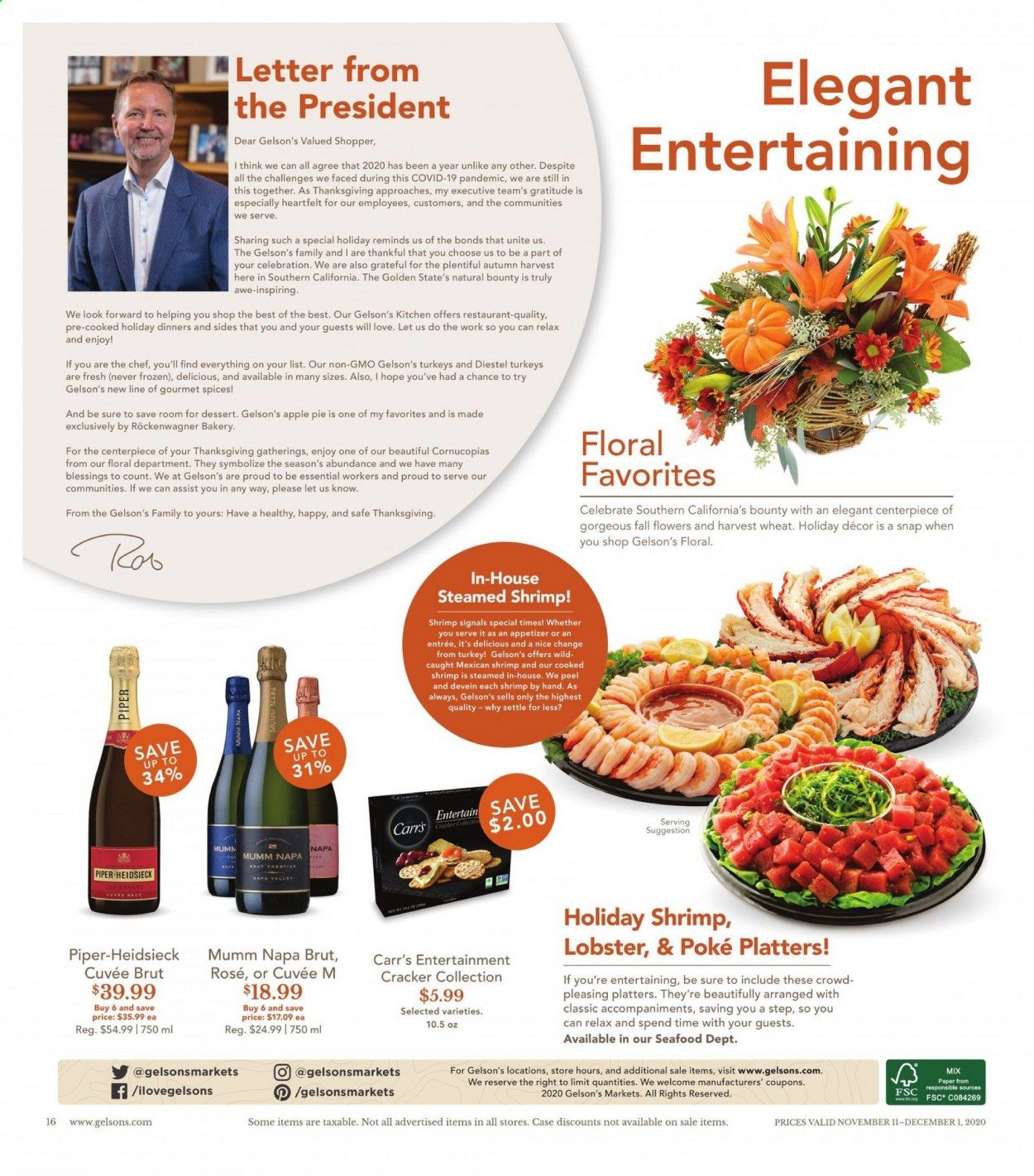 Gelson's Weekly Ad Flyer November 11 to December 1