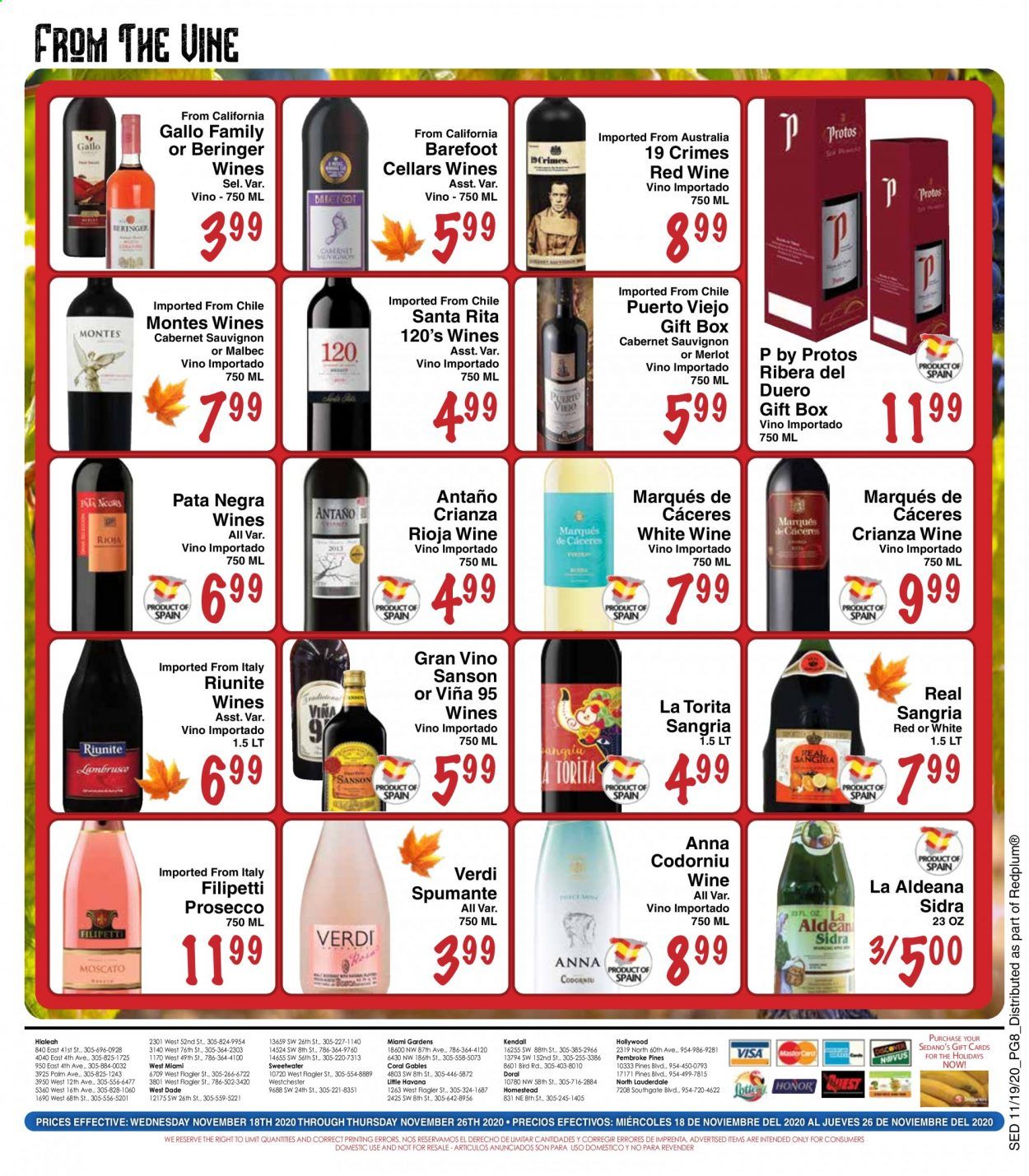 Sedano's (FL) Weekly Ad Flyer November 18 to November 26