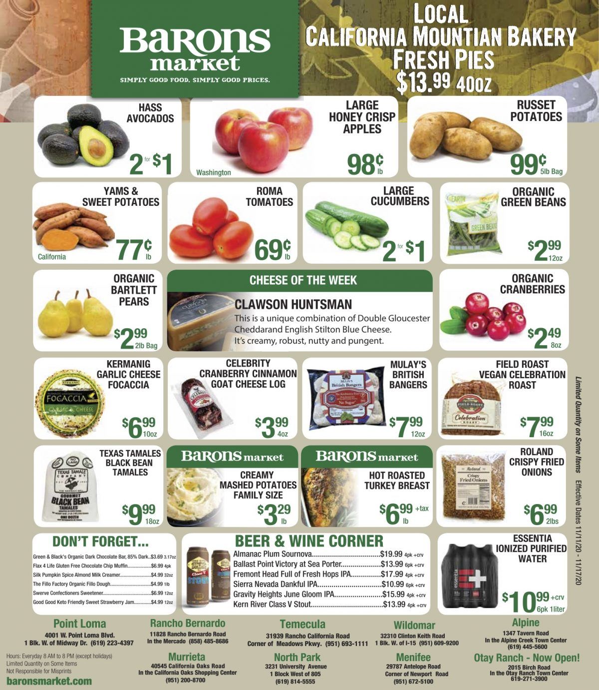Barons Market Weekly Ad Flyer November 11 to November 17, 2020