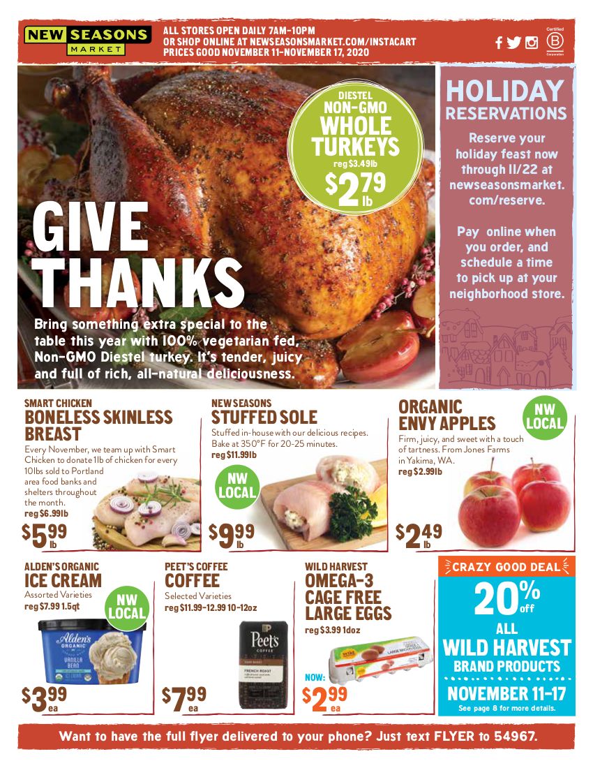 New Seasons Market (OR) Weekly Ad Flyer November 11 to November 17, 2020