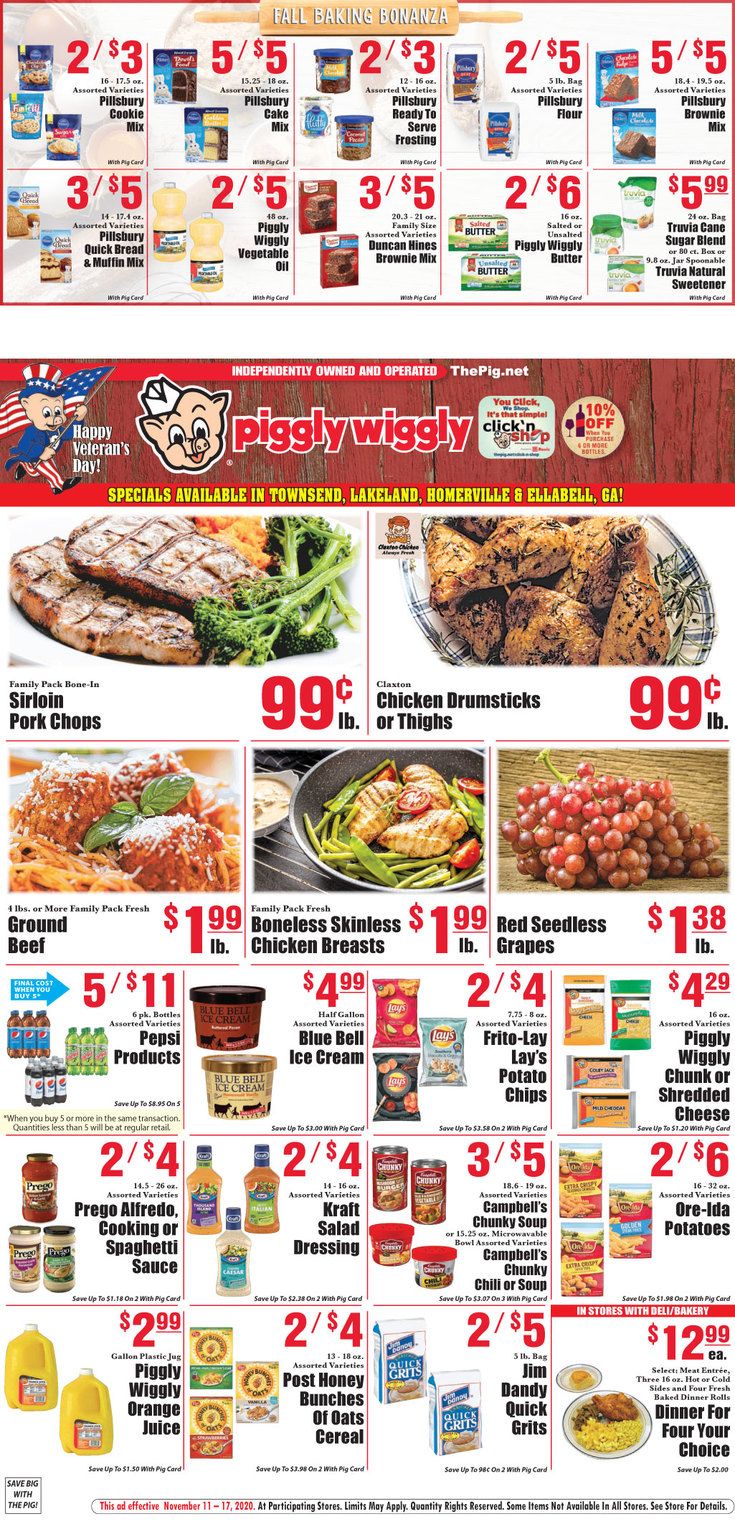 Piggly Wiggly (GA) Weekly Ad Flyer November 11 to November 17, 2020