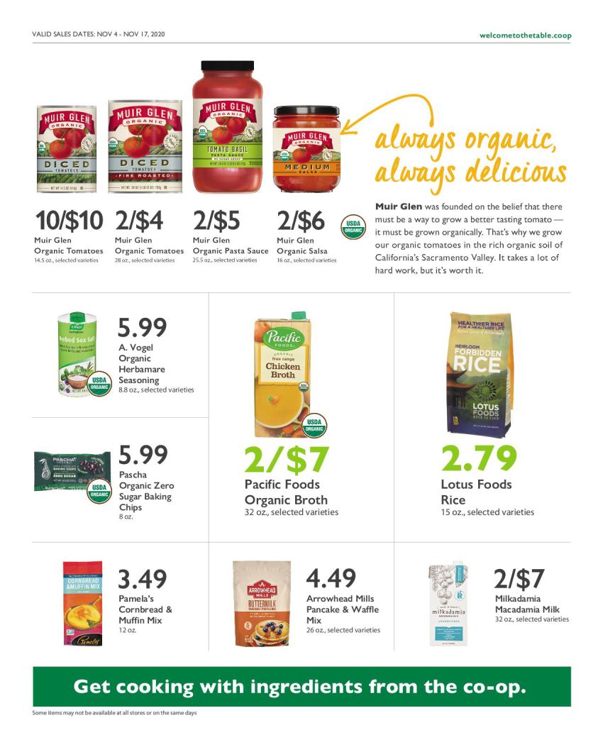 Wheatsville Food Coop Weekly Ad Flyer November 11 to November 17, 2020
