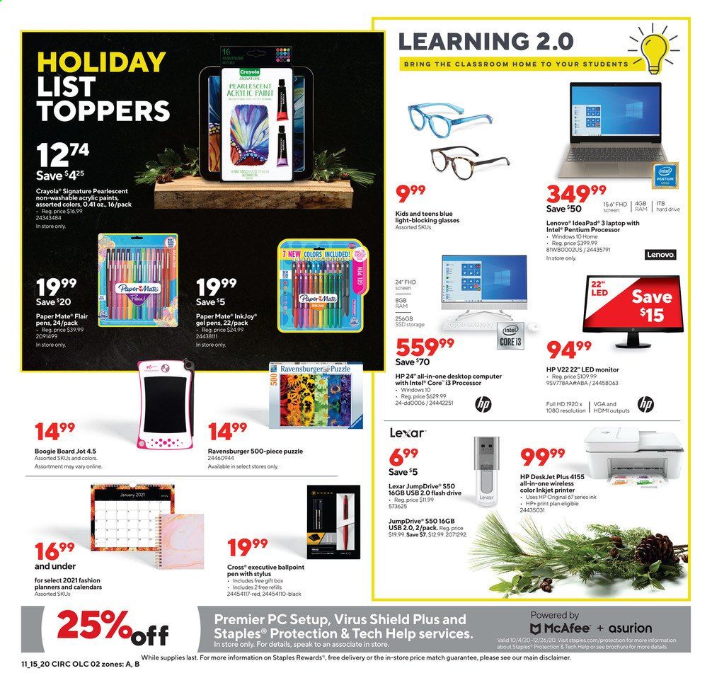 Staples Weekly Ad Flyer November 15 to November 21