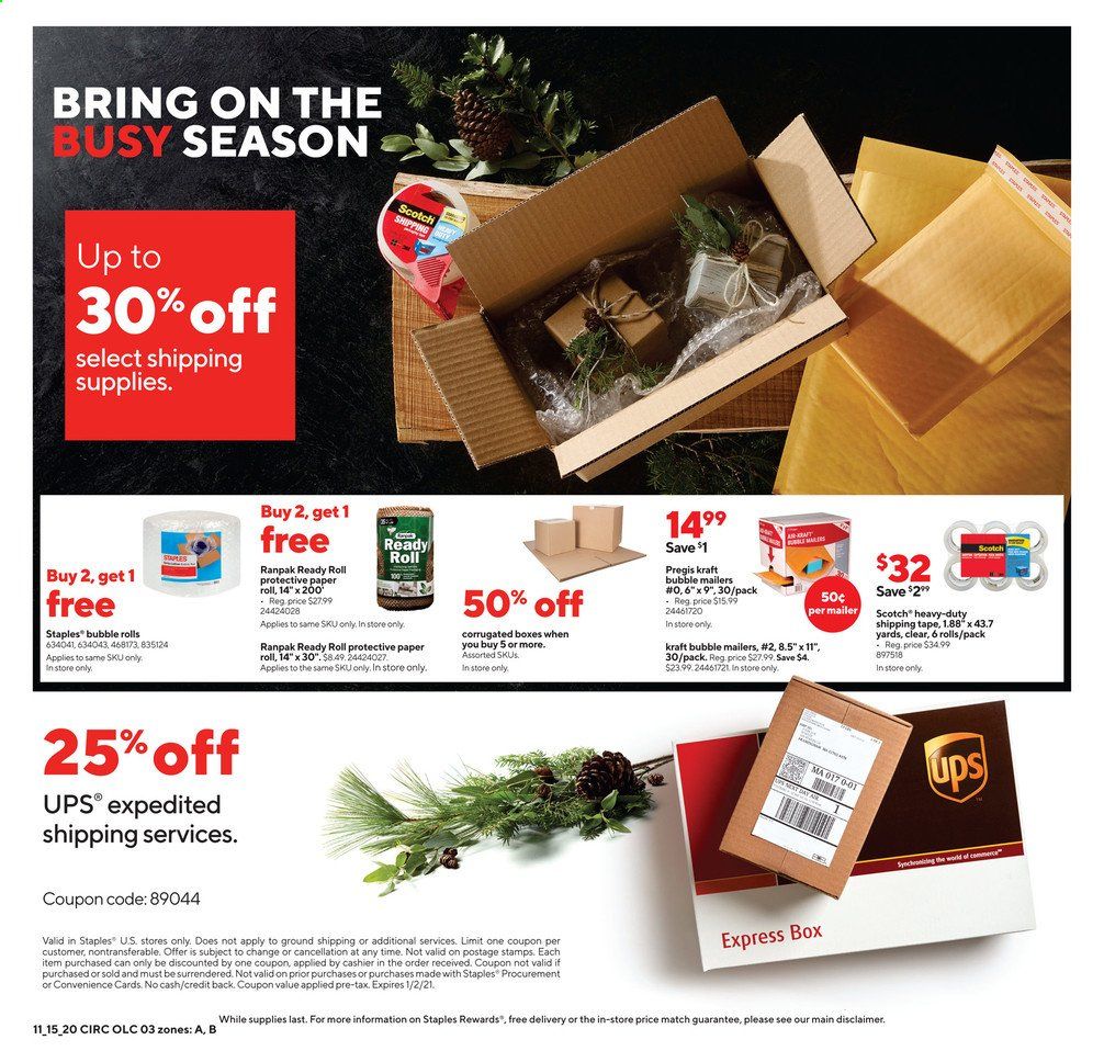 Staples Weekly Ad Flyer November 15 to November 21