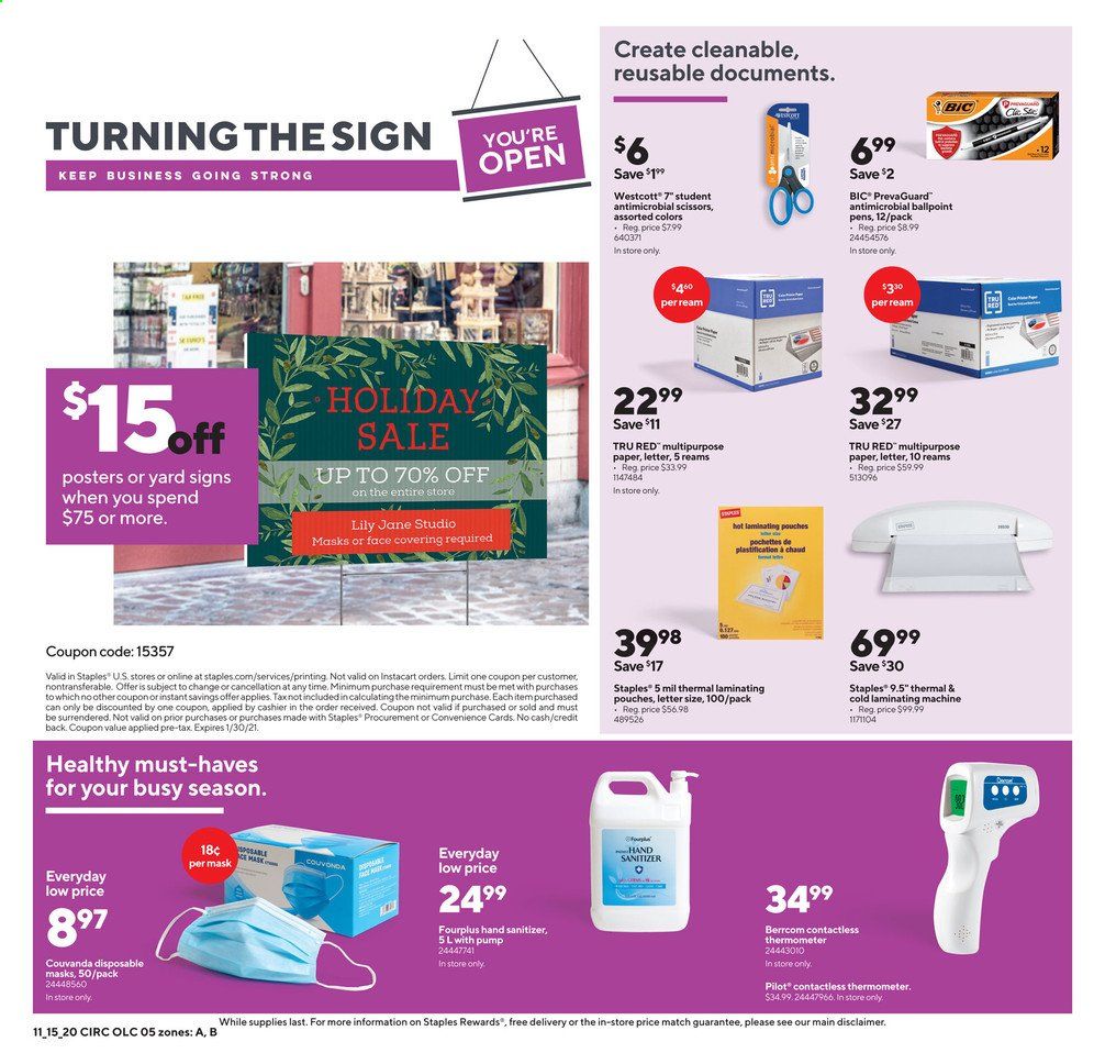 Staples Weekly Ad Flyer November 15 to November 21