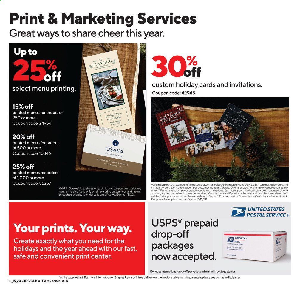 Staples Weekly Ad Flyer November 15 to November 21