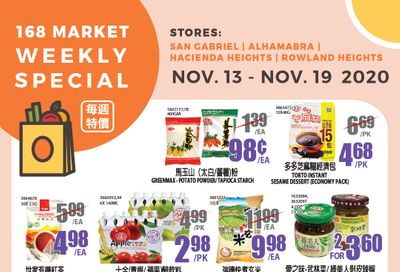 168 Market (CA) Weekly Ad Flyer November 13 to November 19, 2020