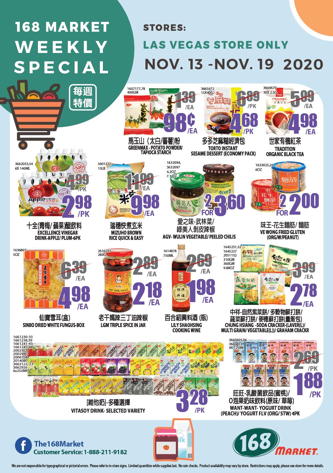168 Market (NV) Weekly Ad Flyer November 13 to November 19, 2020
