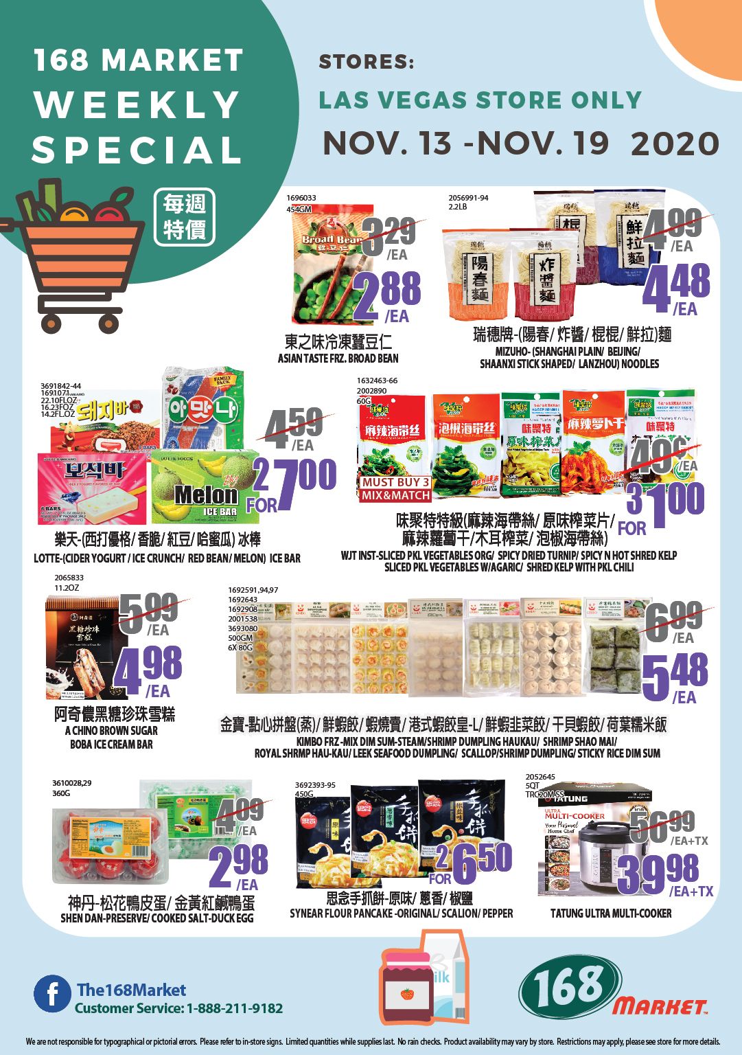 168 Market (NV) Weekly Ad Flyer November 13 to November 19, 2020