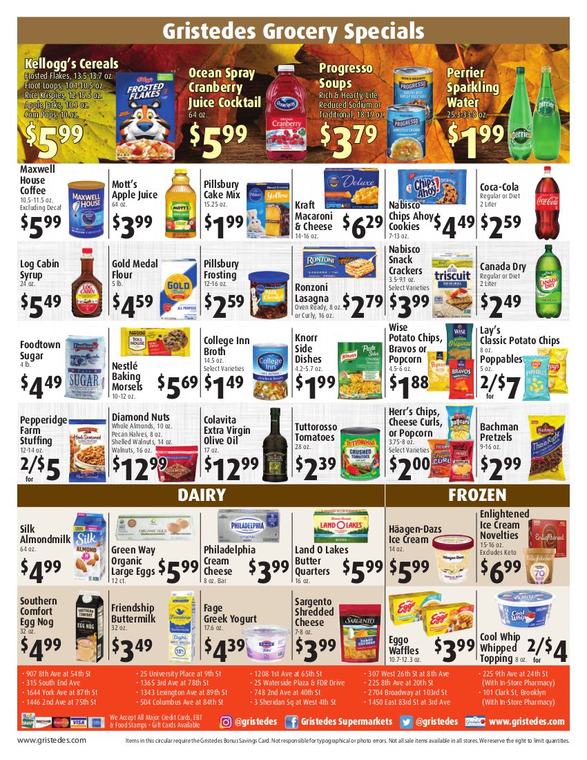 Gristedes Weekly Ad Flyer November 13 to November 19, 2020