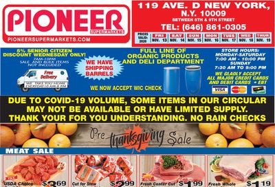 Pioneer Supermarkets Weekly Ad Flyer November 13 to November 19, 2020