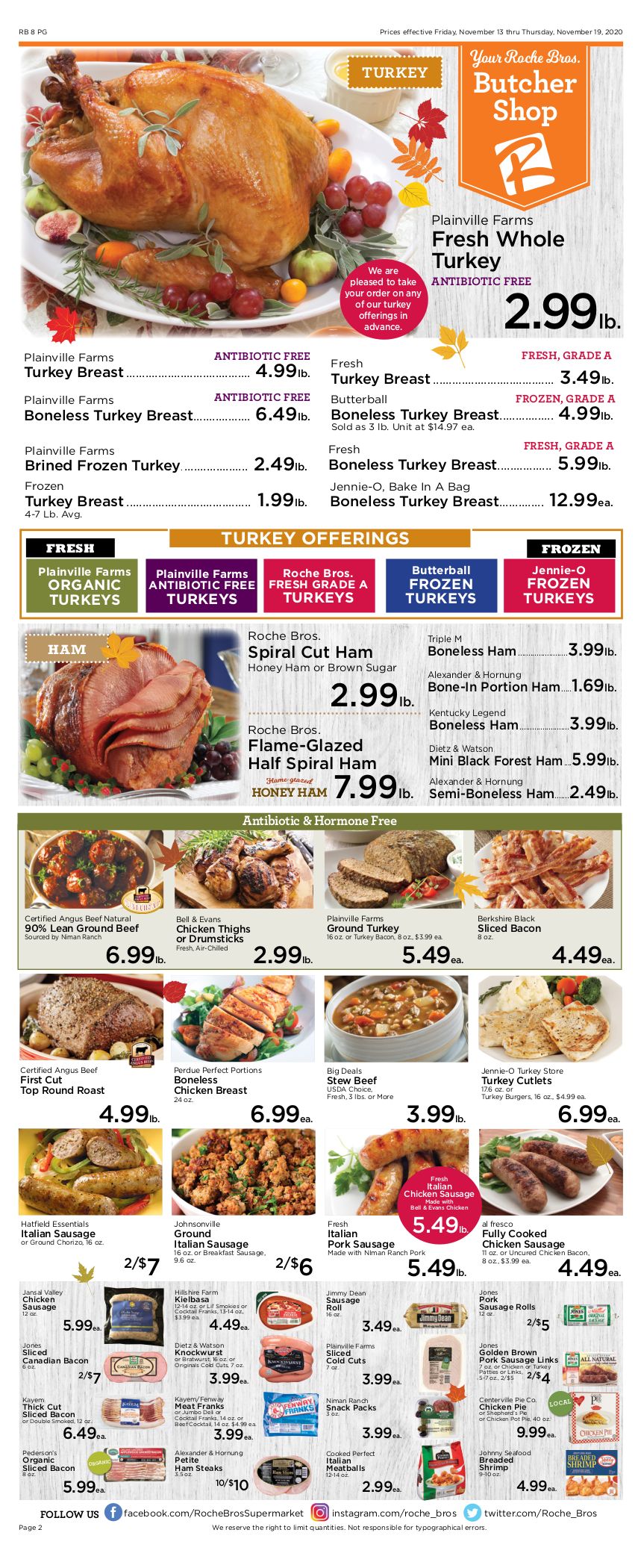 Roche Bros Supermarkets Weekly Ad Flyer November 13 to November 19, 2020