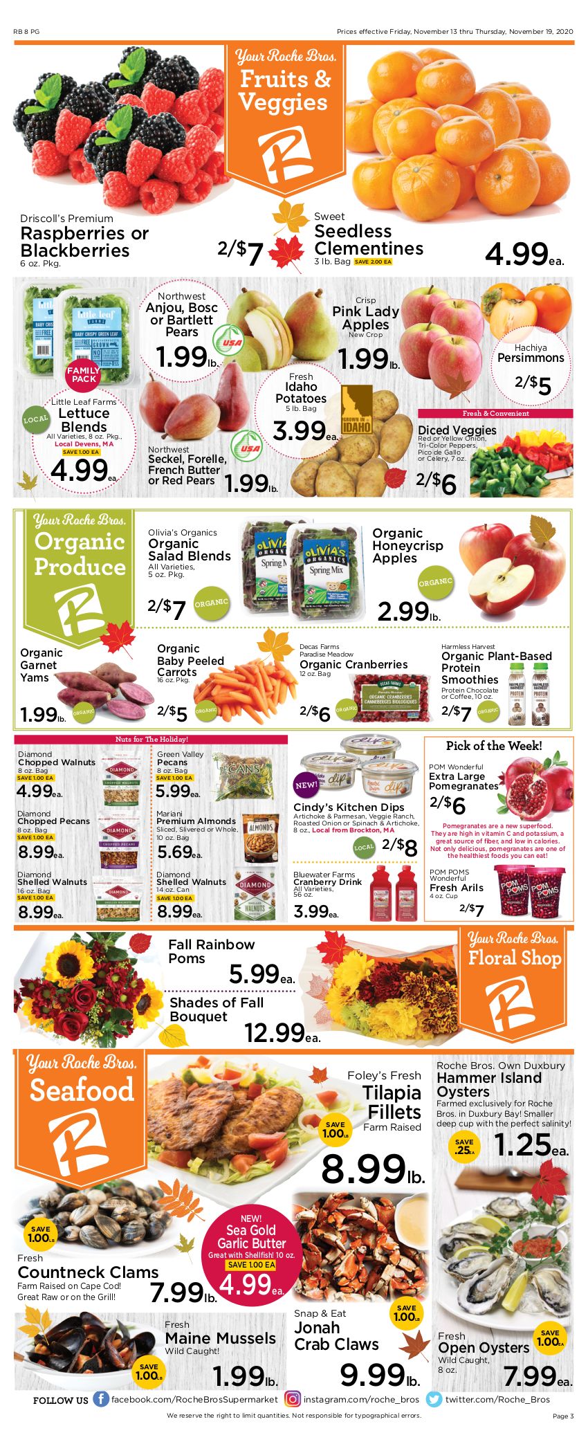 Roche Bros Supermarkets Weekly Ad Flyer November 13 to November 19, 2020