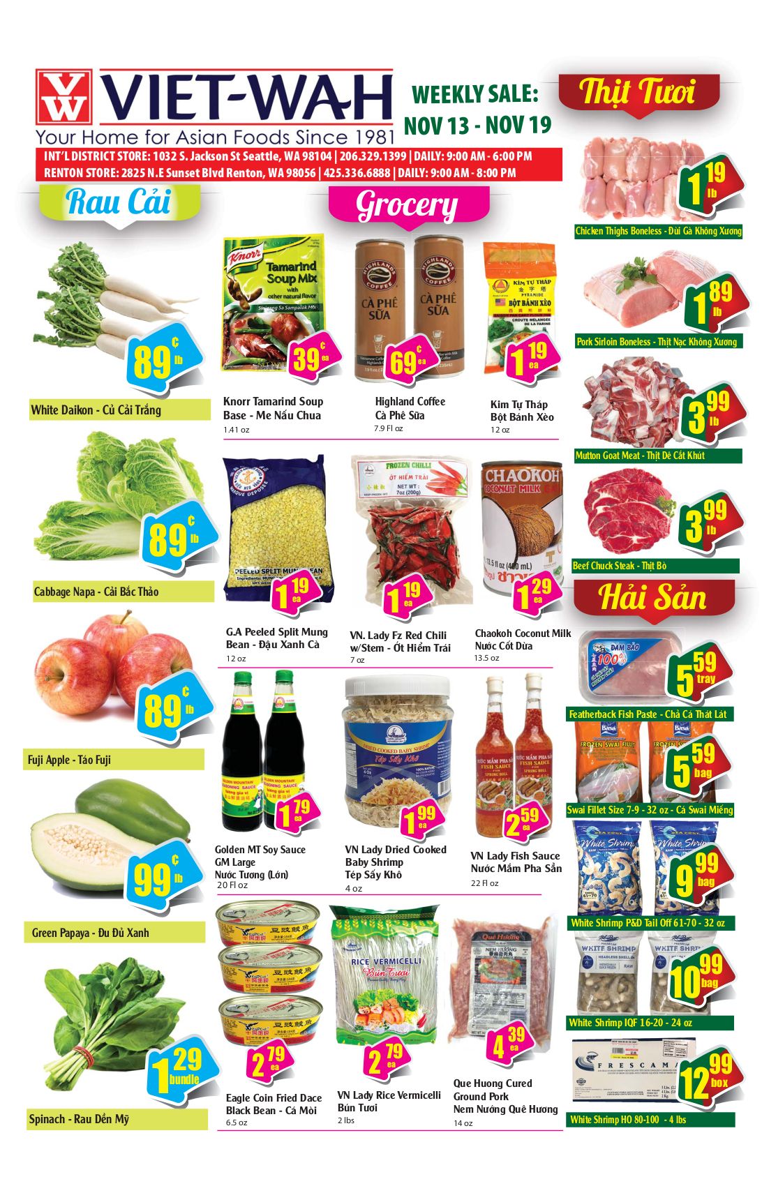 Viet-Wah Weekly Ad Flyer November 13 to November 19, 2020
