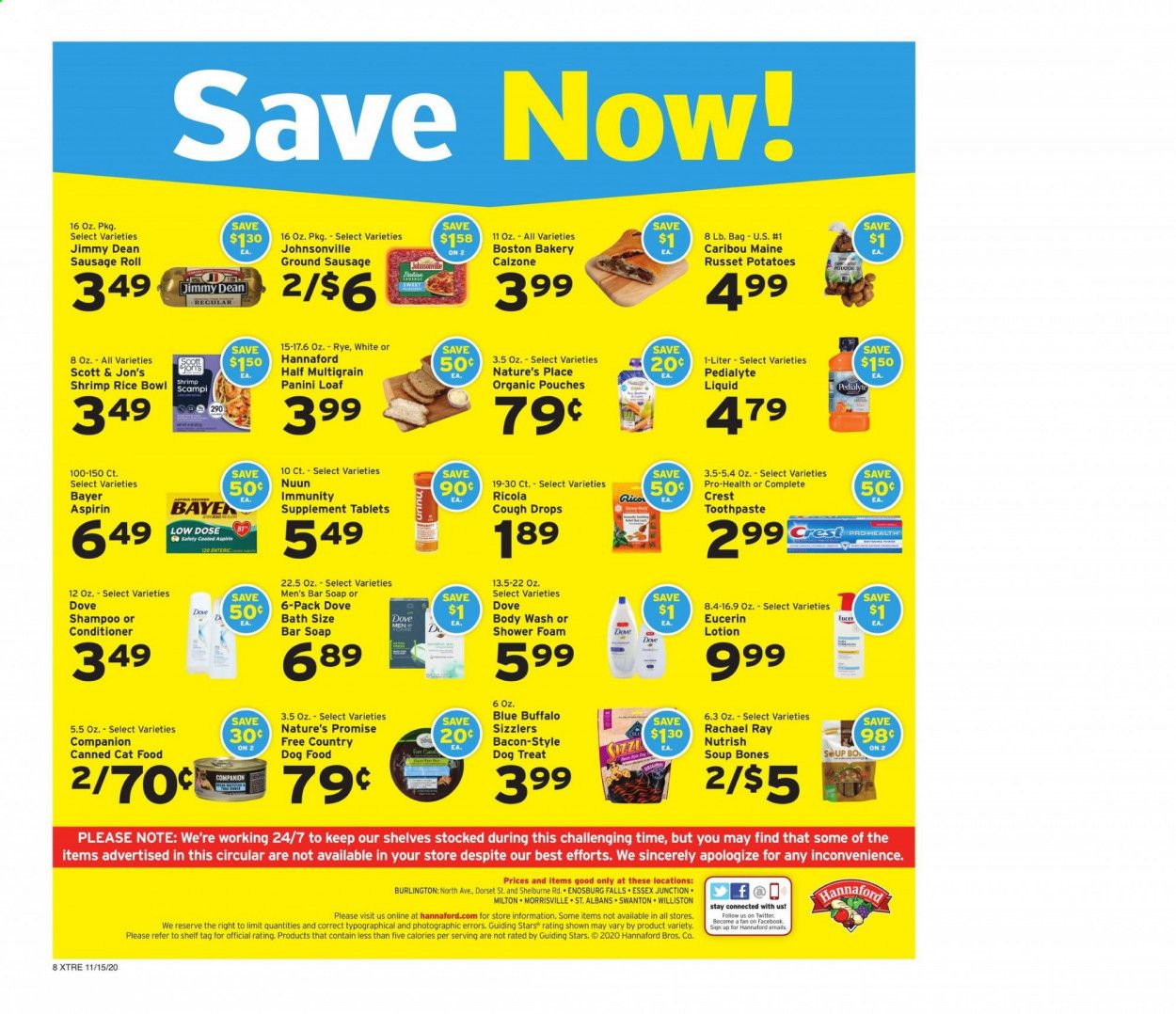 Hannaford (VT) Weekly Ad Flyer November 15 to November 21