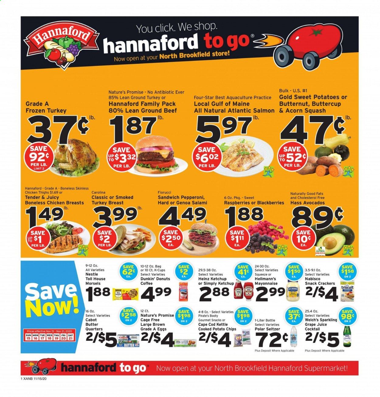 Hannaford (MA) Weekly Ad Flyer November 15 to November 21