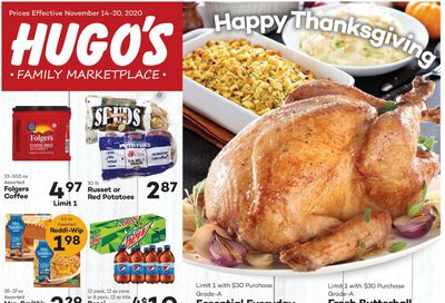Hugo's Family Marketplace Thanksgiving Ad Flyer November 14 to November 27, 2020