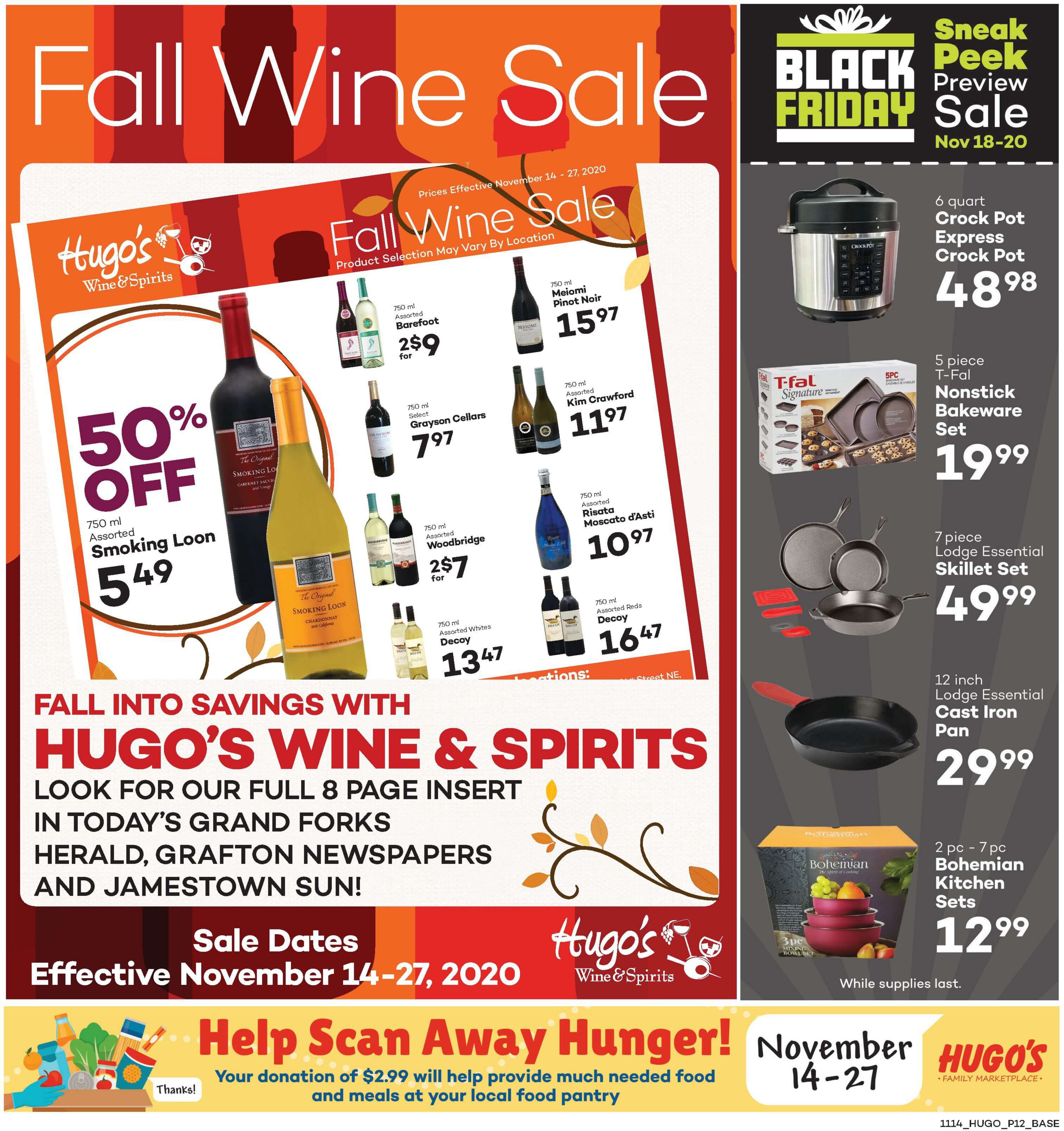 Hugo's Family Marketplace Thanksgiving Ad Flyer November 14 to November 27, 2020