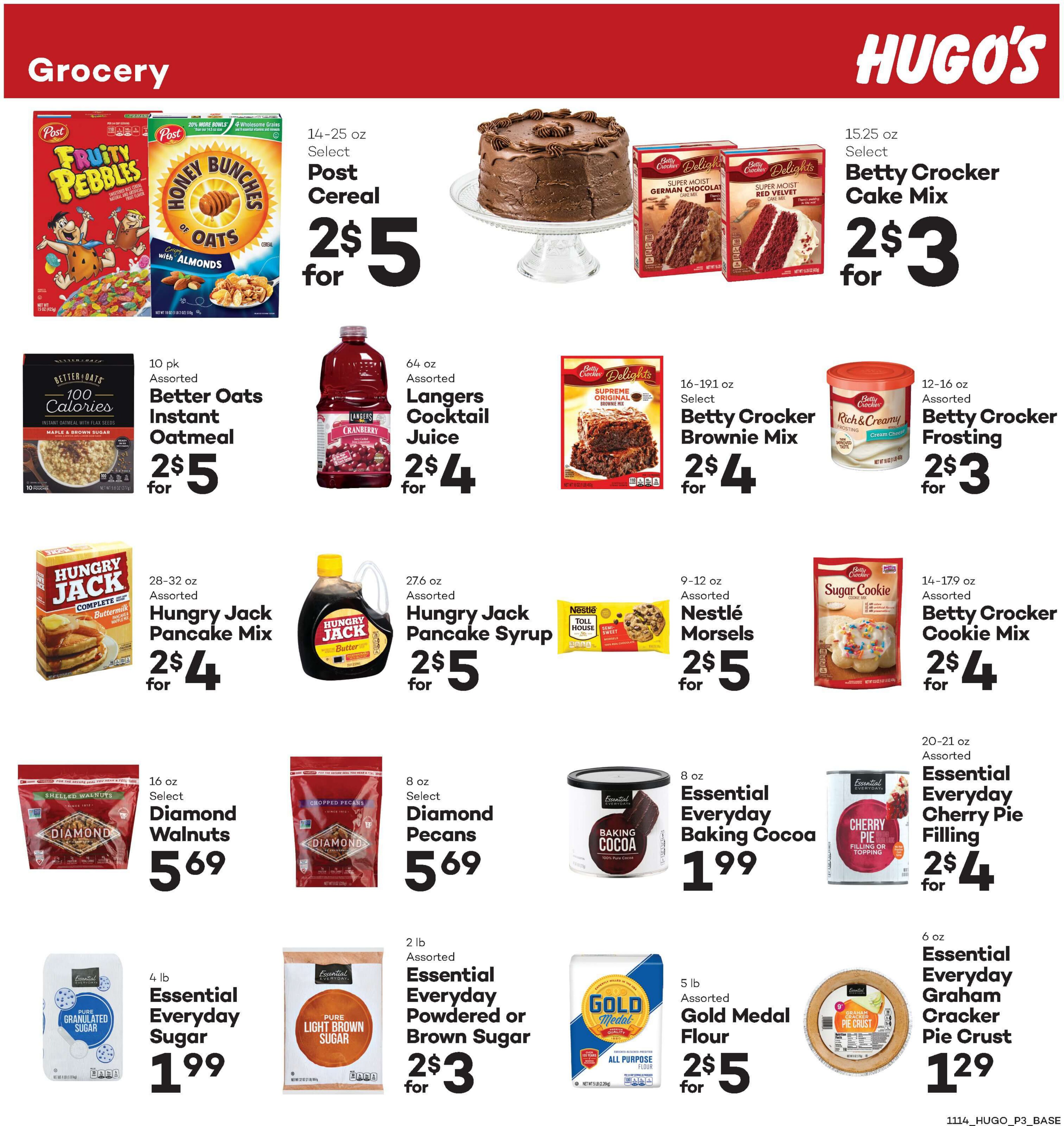 Hugo's Family Marketplace Thanksgiving Ad Flyer November 14 to November 27, 2020